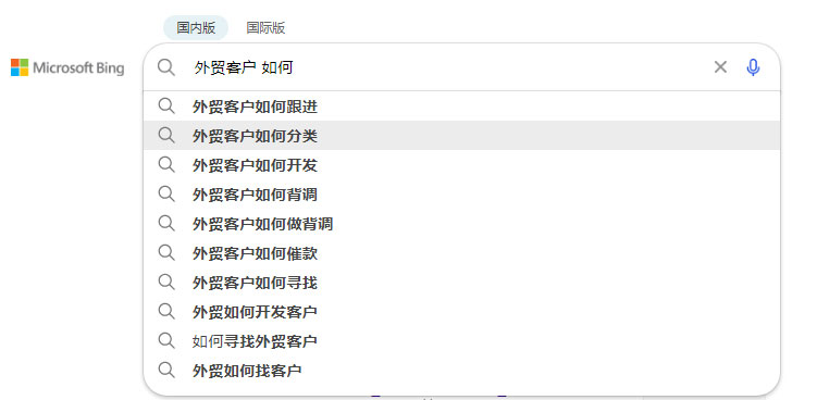 通过搜索引擎获得网站主题内容建议（Bing）